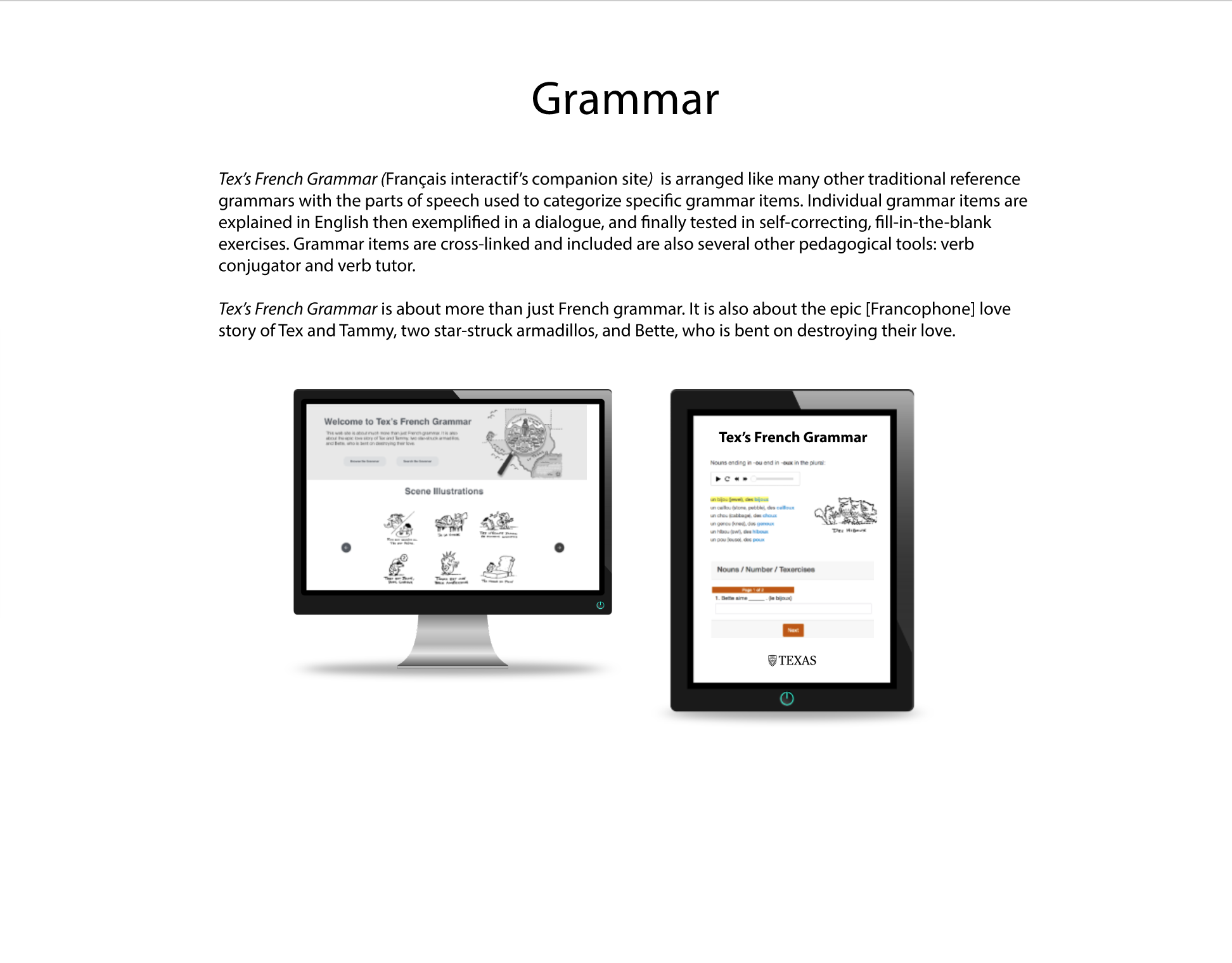 Homepage section grammar